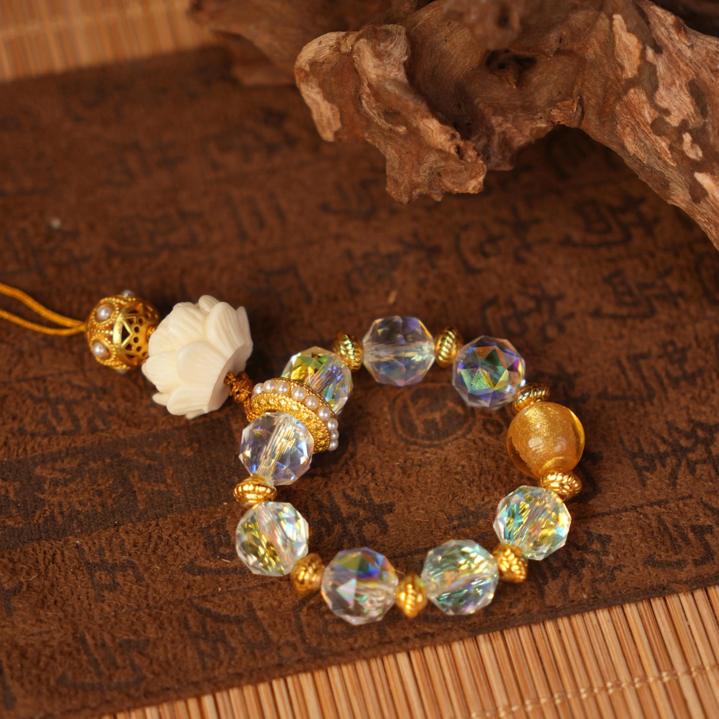 Golden Lotus Bead Charm – Qianyuan Heritage Prosperity Feng Shui Phone & Bag Accessory Aoao Toys