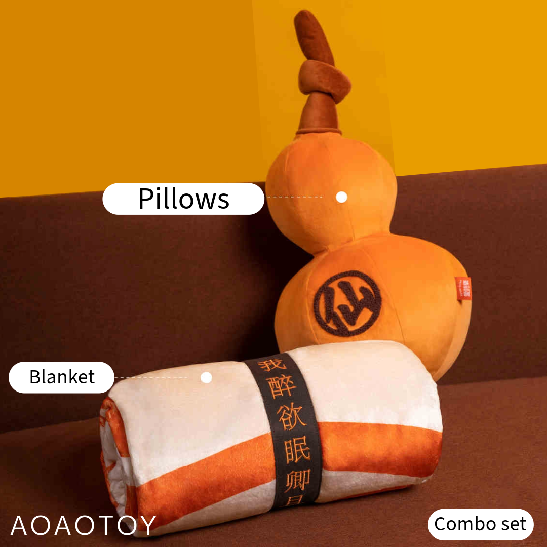 Wukong Cozy Gourd Pillow & Blanket Set aoaotoy