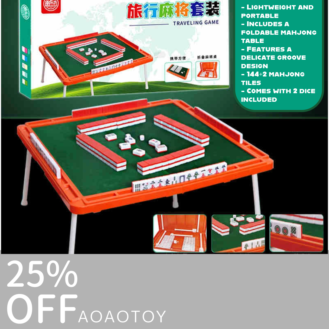 Mini Portable Mahjong Set aoaotoy