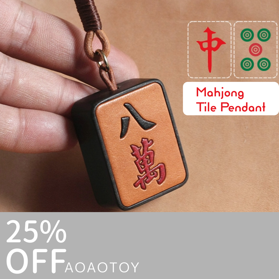 Mahjong Good Luck Pendant (Handmade with Vegan Leather) aoaotoy