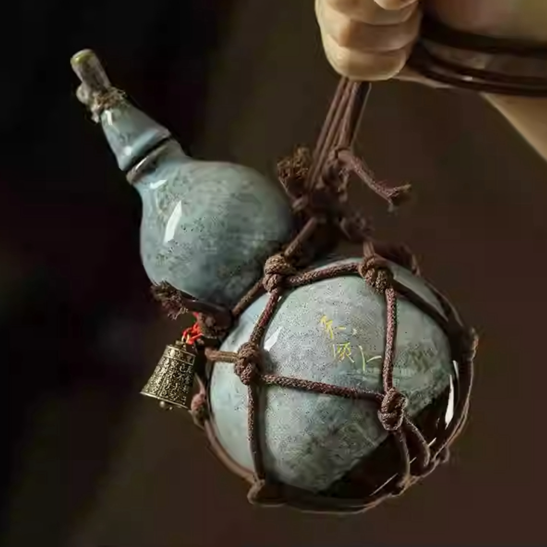 Asian Gourd Series:Net Bag Gourd Set with Crossbody Hot Water Bottle – Gift Edition aoaotoy