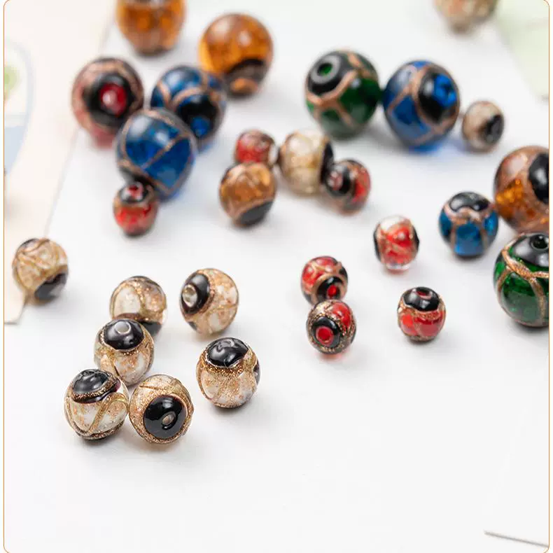 🧿 DIY Spiritual Bracelet Kit – Incense Ash Glass Beads & Gold-Swallowing Beast Charms Aoao Toys