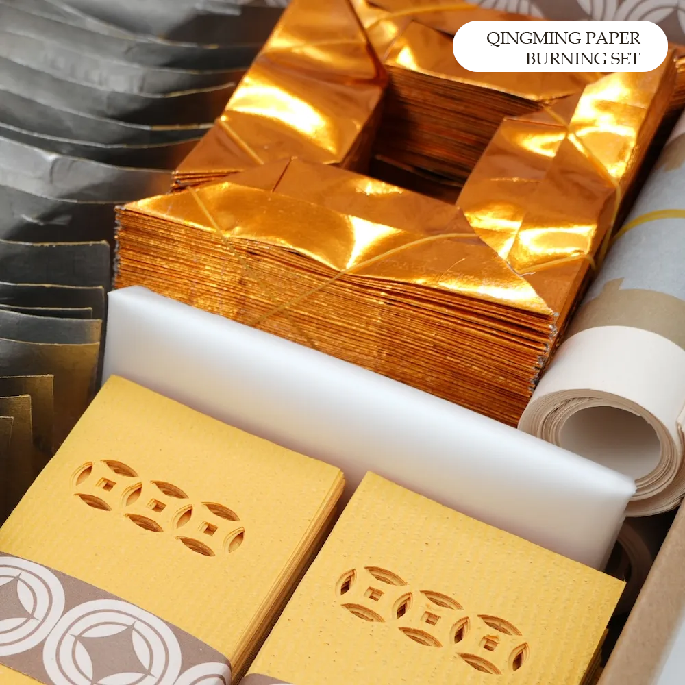 Qingming Festival Portable Memorial Set - Perforated Yellow Paper, Gold & Silver Ingots Aoao Toys