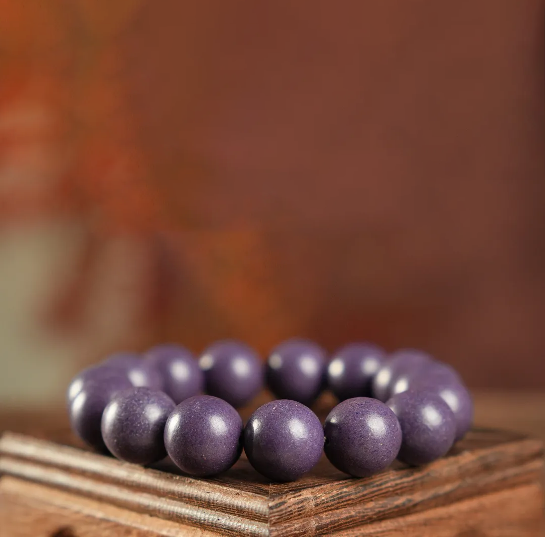 Tiantaishan Purple Qi Incense Bracelet – Ancient Handmade Herbal Beads (10mm) Aoao Toys
