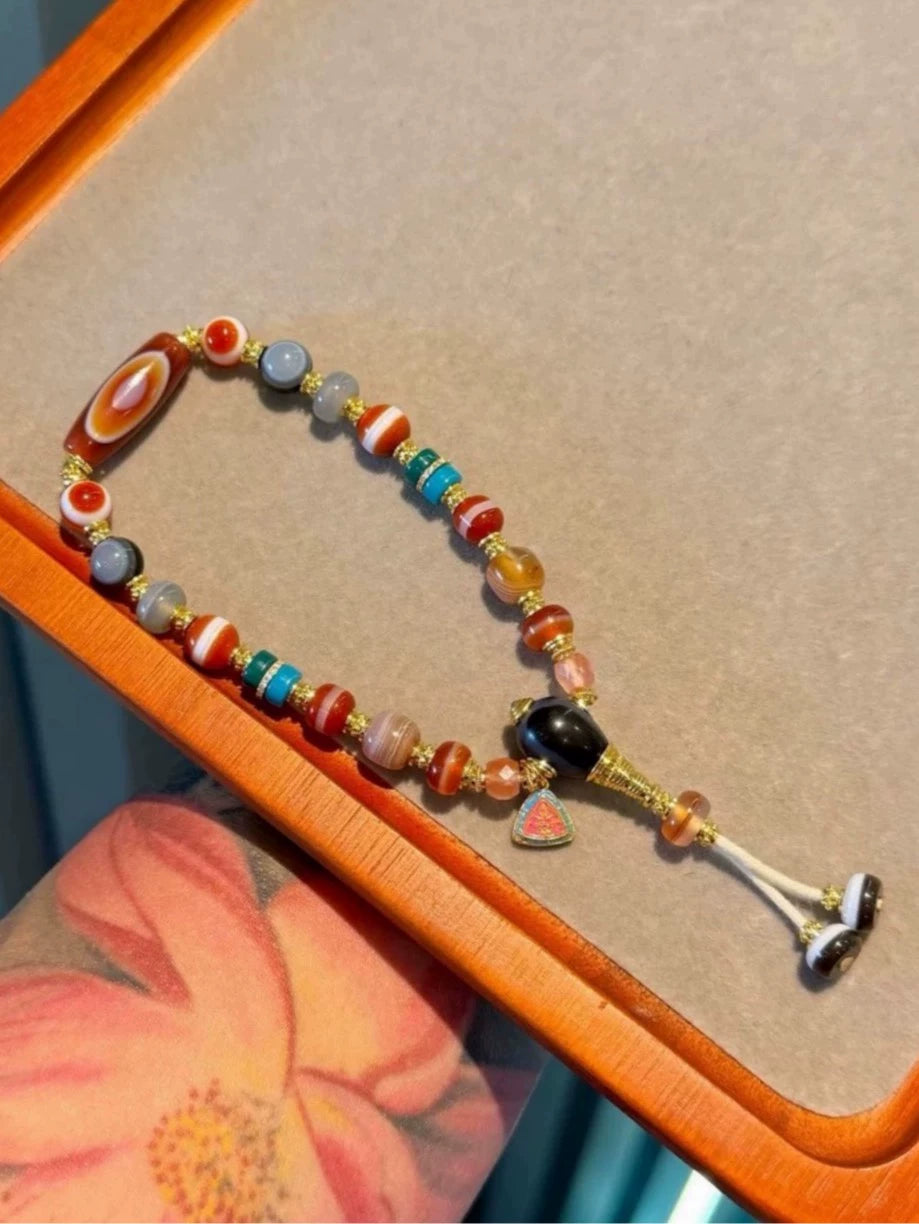 Multi-Treasure Agate Handstring • Tibetan Style Aoao Toys