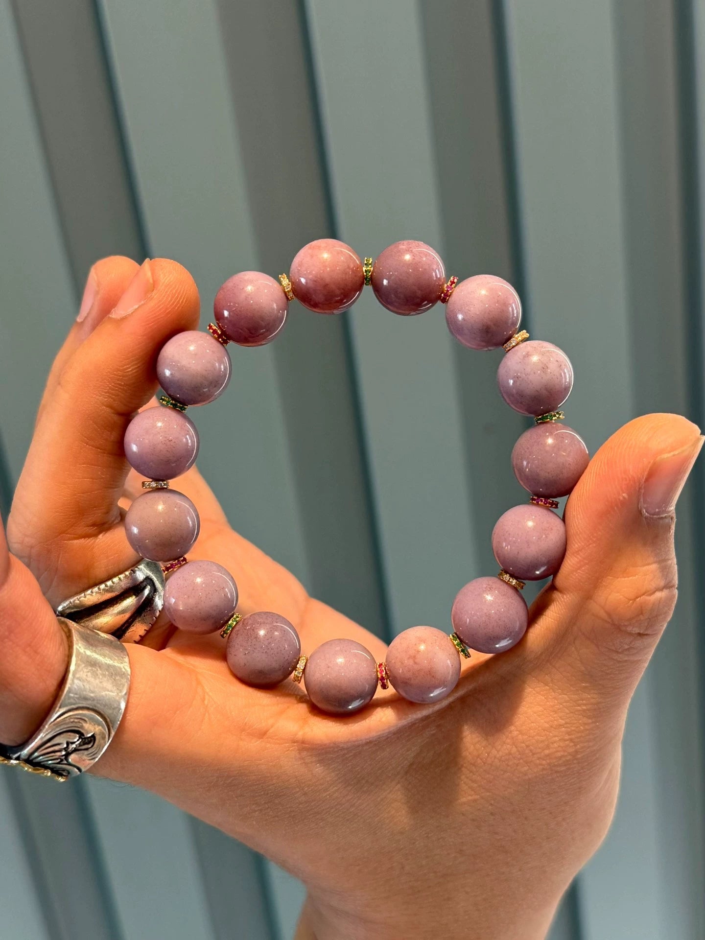 Purple Waxy Agate Handstring • Tibetan Style with Full Cinnabar Aoao Toys