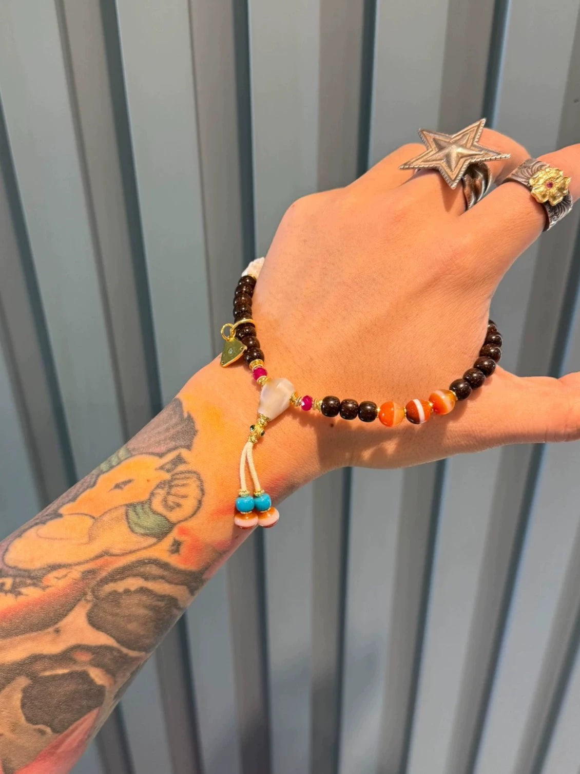 Tibetan-Style Coconut Ti Handstring • 0.28"–0.35" Old-Style Ecological Beads Aoao Toys