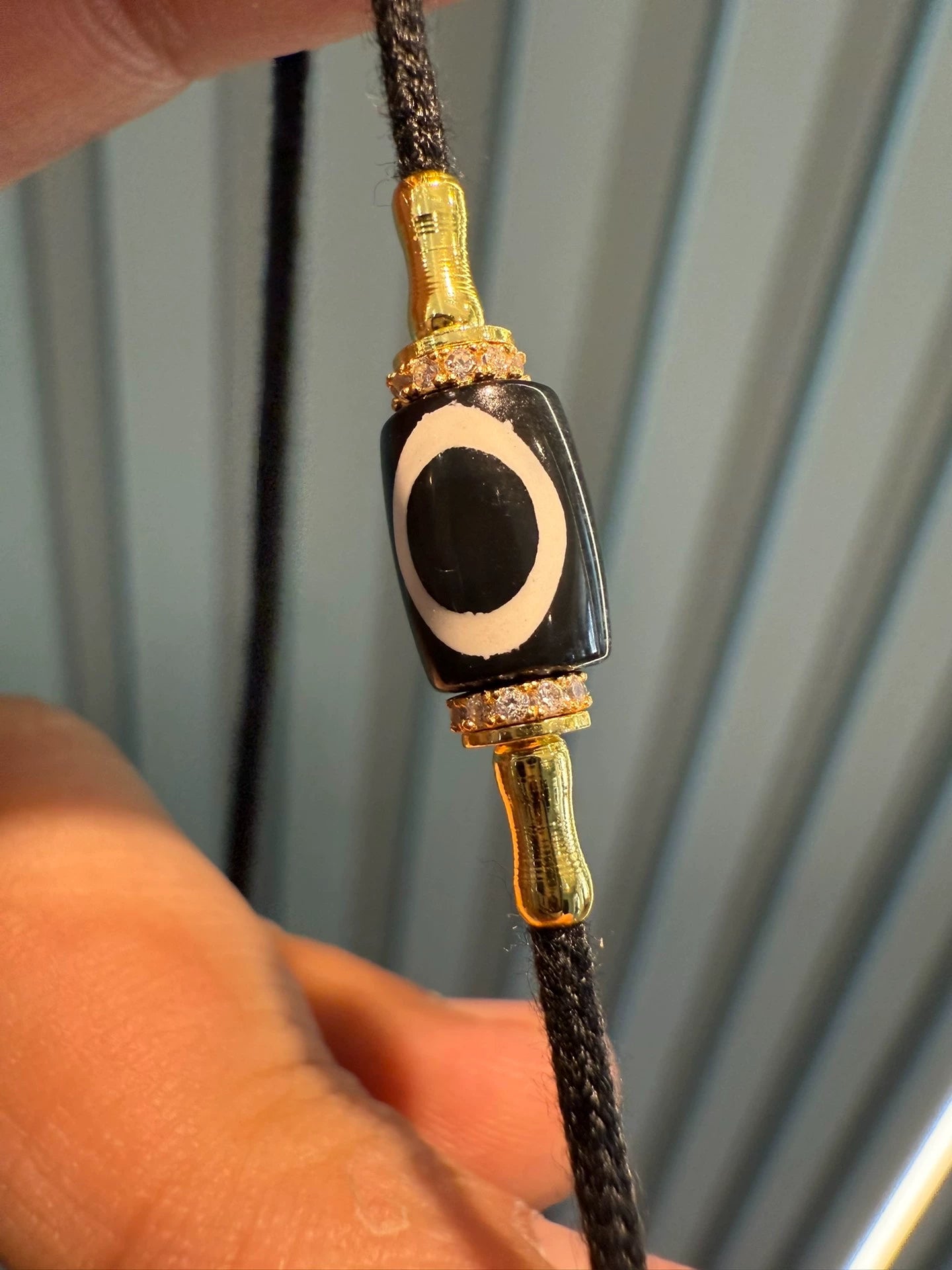 Tibetan Medicine Master Dzi Collarbone Necklace • Black-White Sardonyx & Ancient Pyu Bead Fusion Aoao Toys