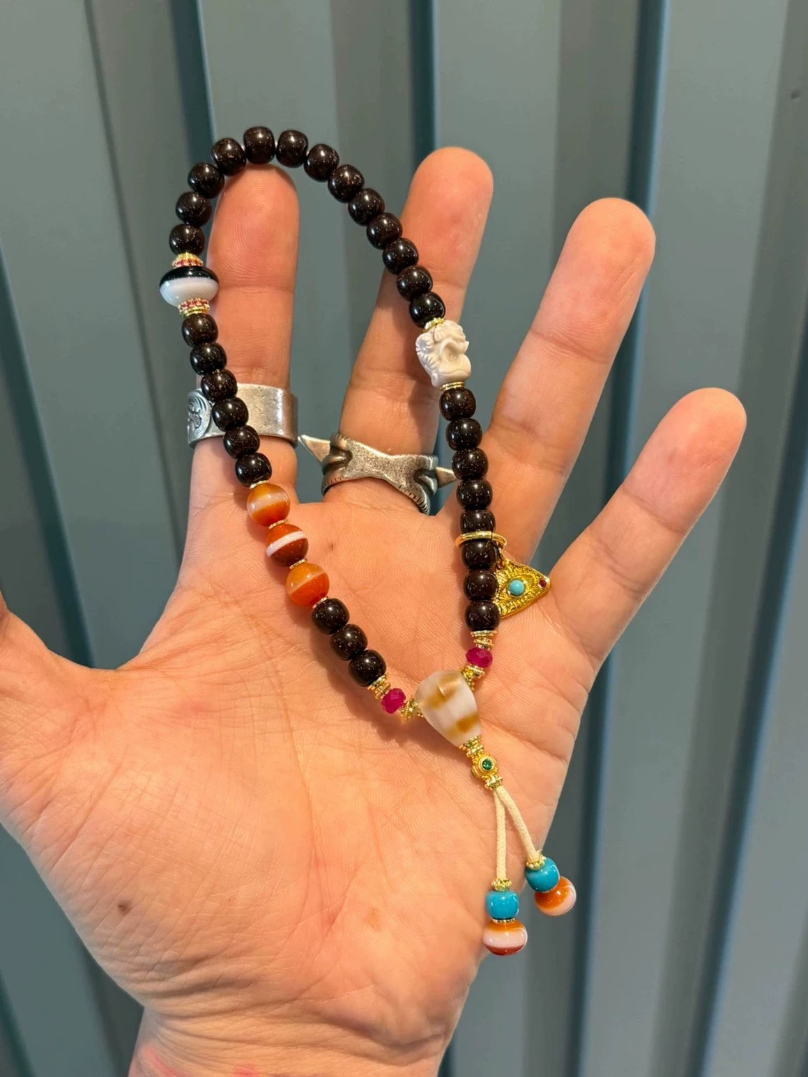 Tibetan-Style Coconut Ti Handstring • 0.28"–0.35" Old-Style Ecological Beads Aoao Toys