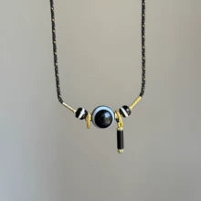 š Banded Agate Goat Eye Bead Necklace 16mm Round One-Line Medicine Buddha Bead ⢠Natural Banding ⢠Authentic Design Aoao Toys