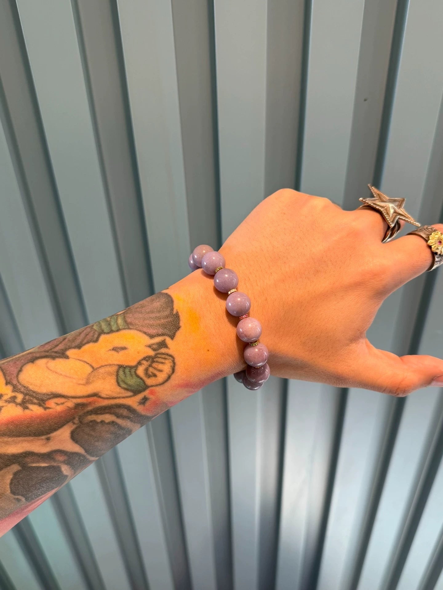 Purple Waxy Agate Handstring • Tibetan Style with Full Cinnabar Aoao Toys