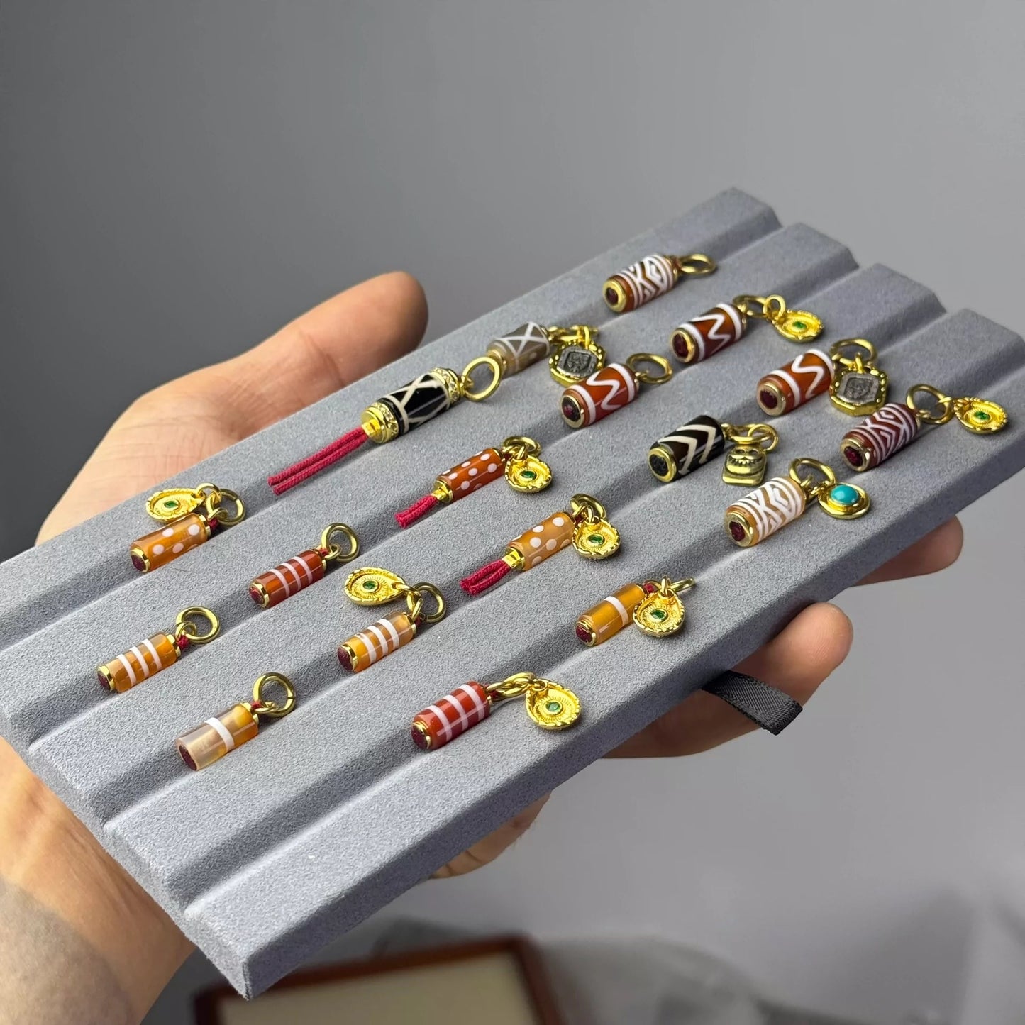 Western Asian Style Red Carnelian Thread Beads with Pyu Influence for Wenwan Accessories Aoao Toys
