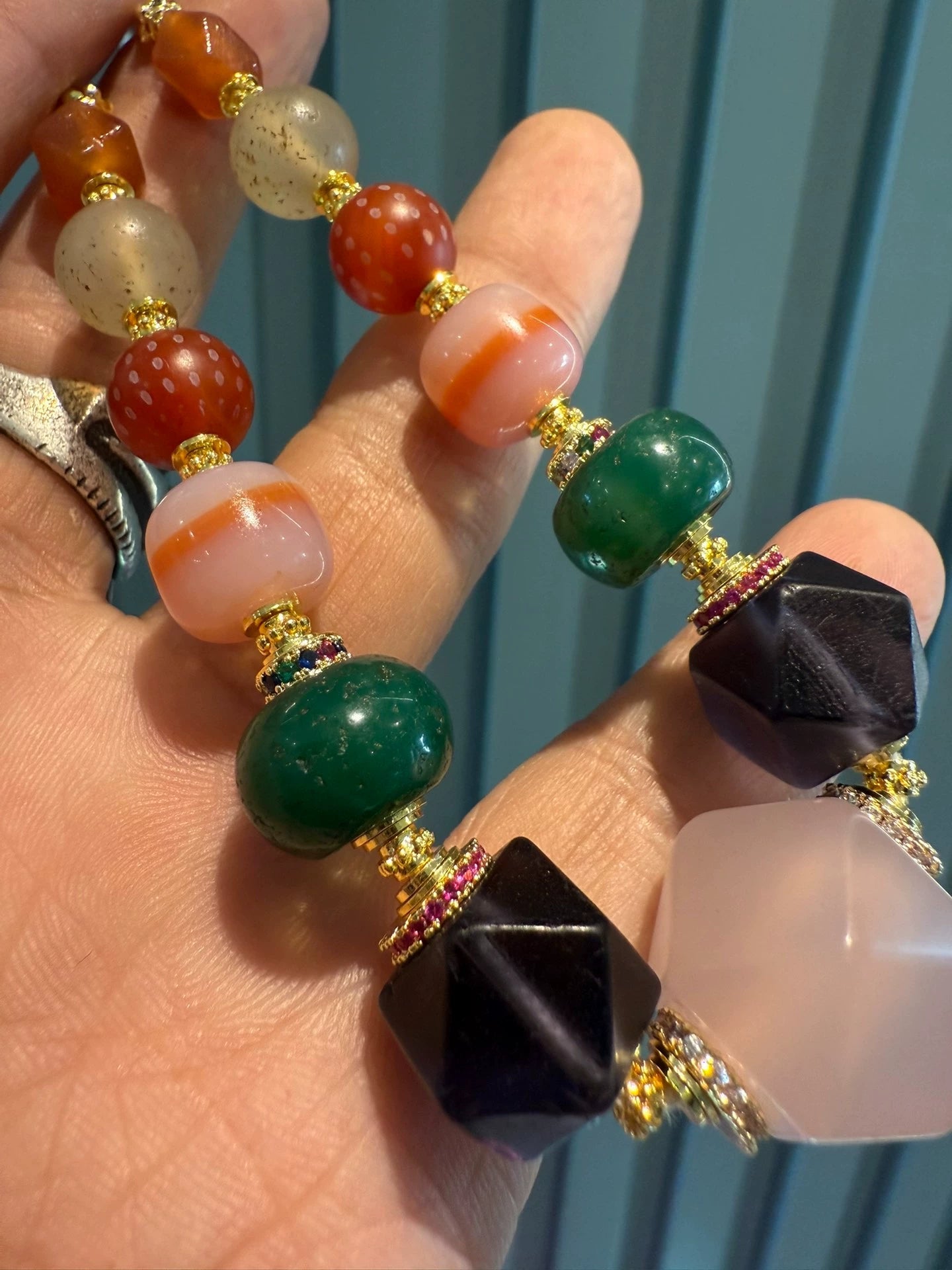Tibetan Multi-Treasure Collarbone Necklace • Agate & Exotic Bead Fusion Aoao Toys