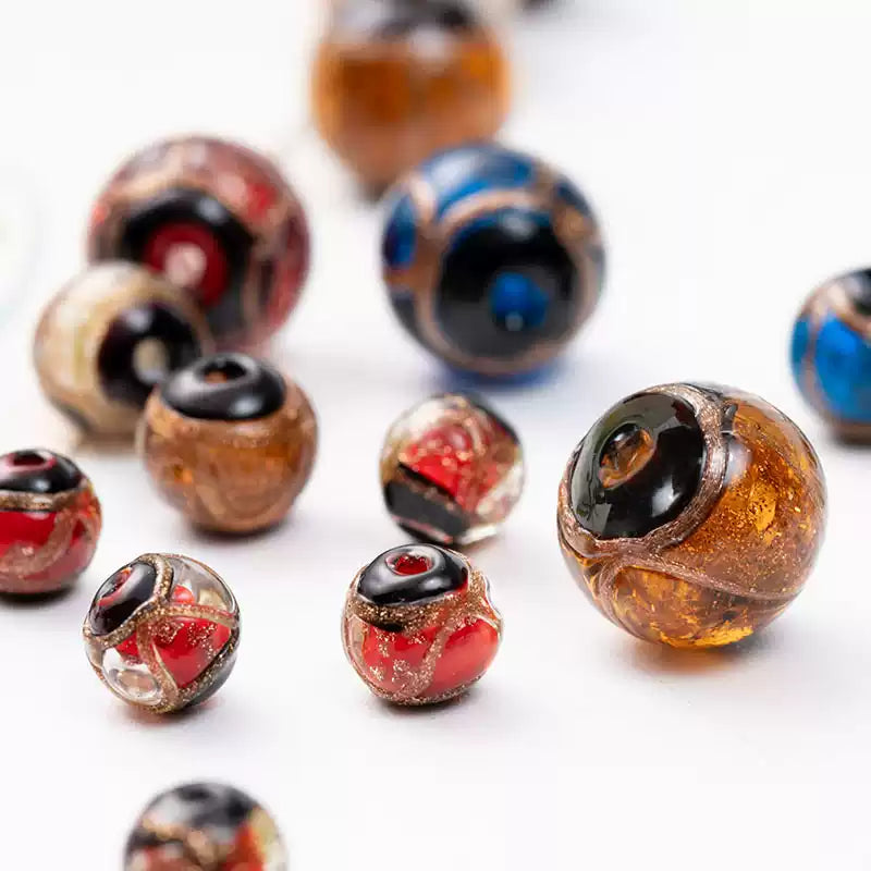 🧿 DIY Spiritual Bracelet Kit – Incense Ash Glass Beads & Gold-Swallowing Beast Charms Aoao Toys