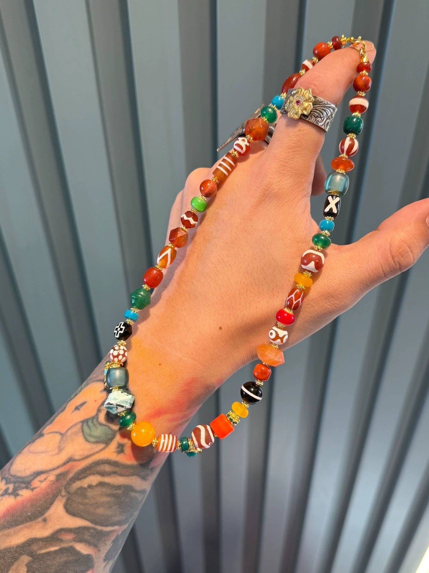 Multicolor Amber Multi-Treasure Handstring • Chinese Fengshui Design Aoao Toys
