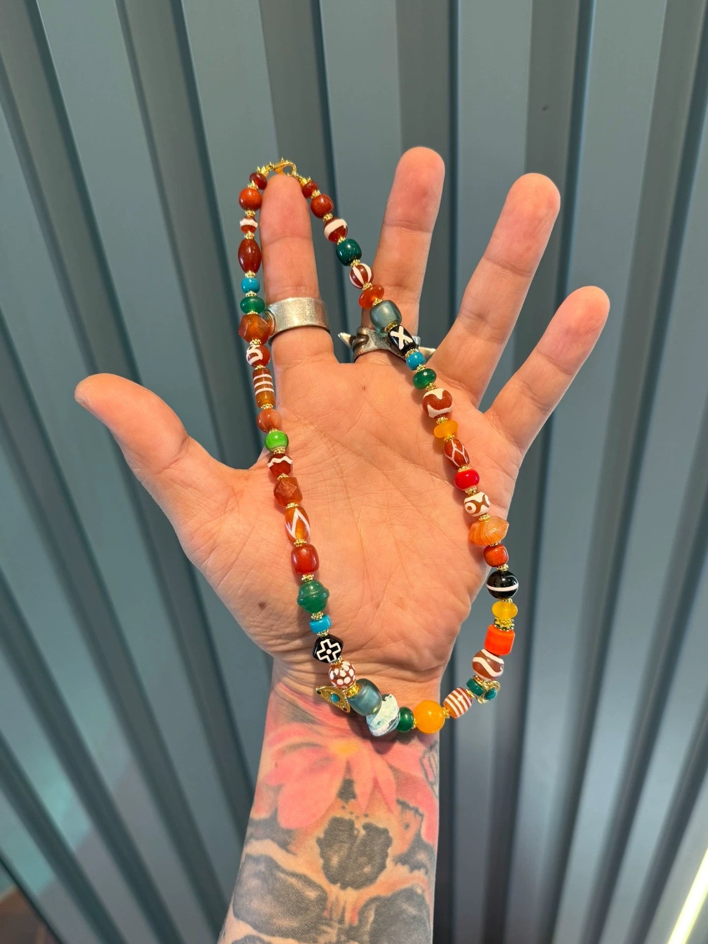 Multicolor Amber Multi-Treasure Handstring • Chinese Fengshui Design Aoao Toys