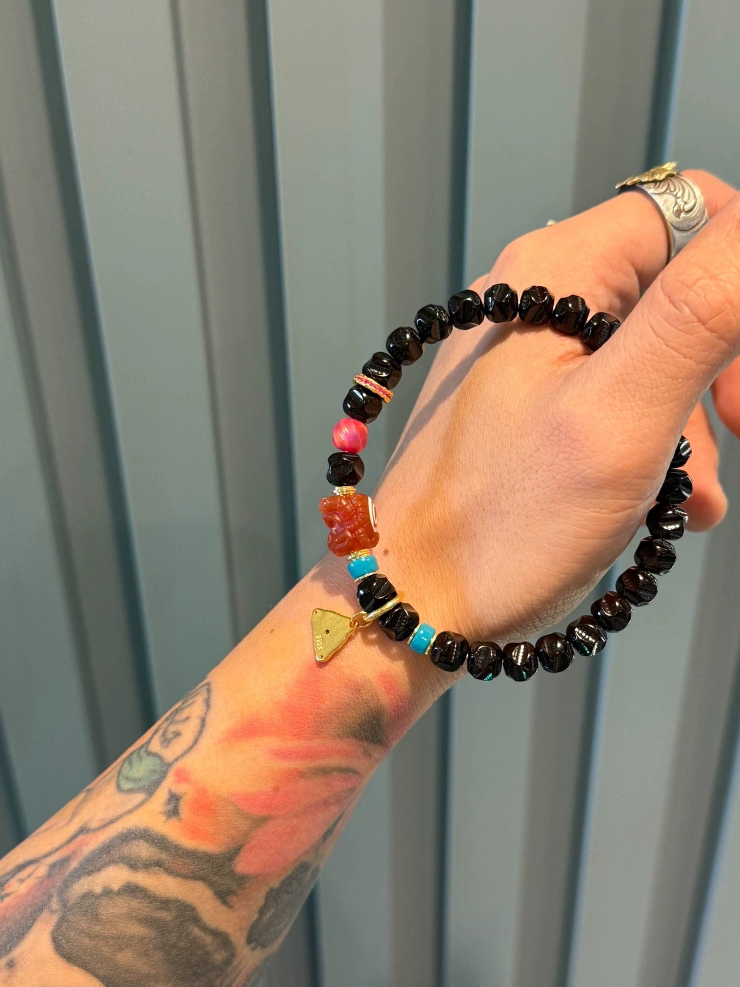Green agate :Black and Gold Coconut Palm Kernel Beads Wuxiang Style Wenwan Set for Fingering and Display Aoao Toys