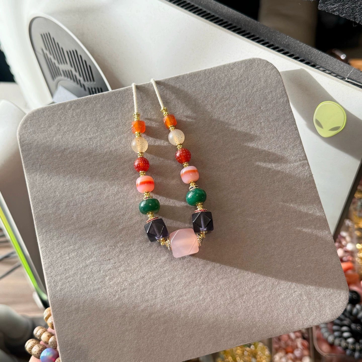 Tibetan Multi-Treasure Collarbone Necklace • Agate & Exotic Bead Fusion Aoao Toys