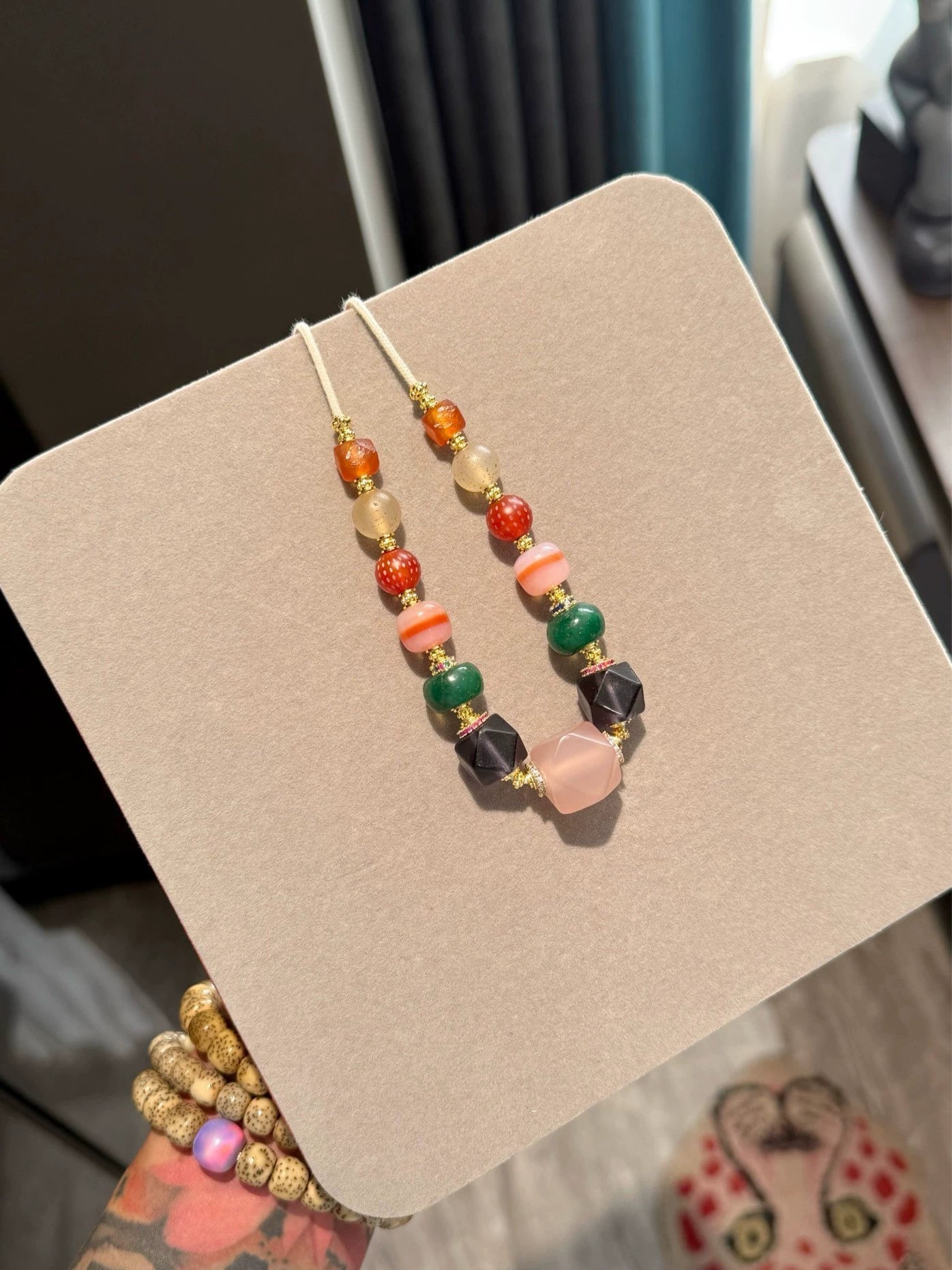 Tibetan Multi-Treasure Collarbone Necklace • Agate & Exotic Bead Fusion Aoao Toys