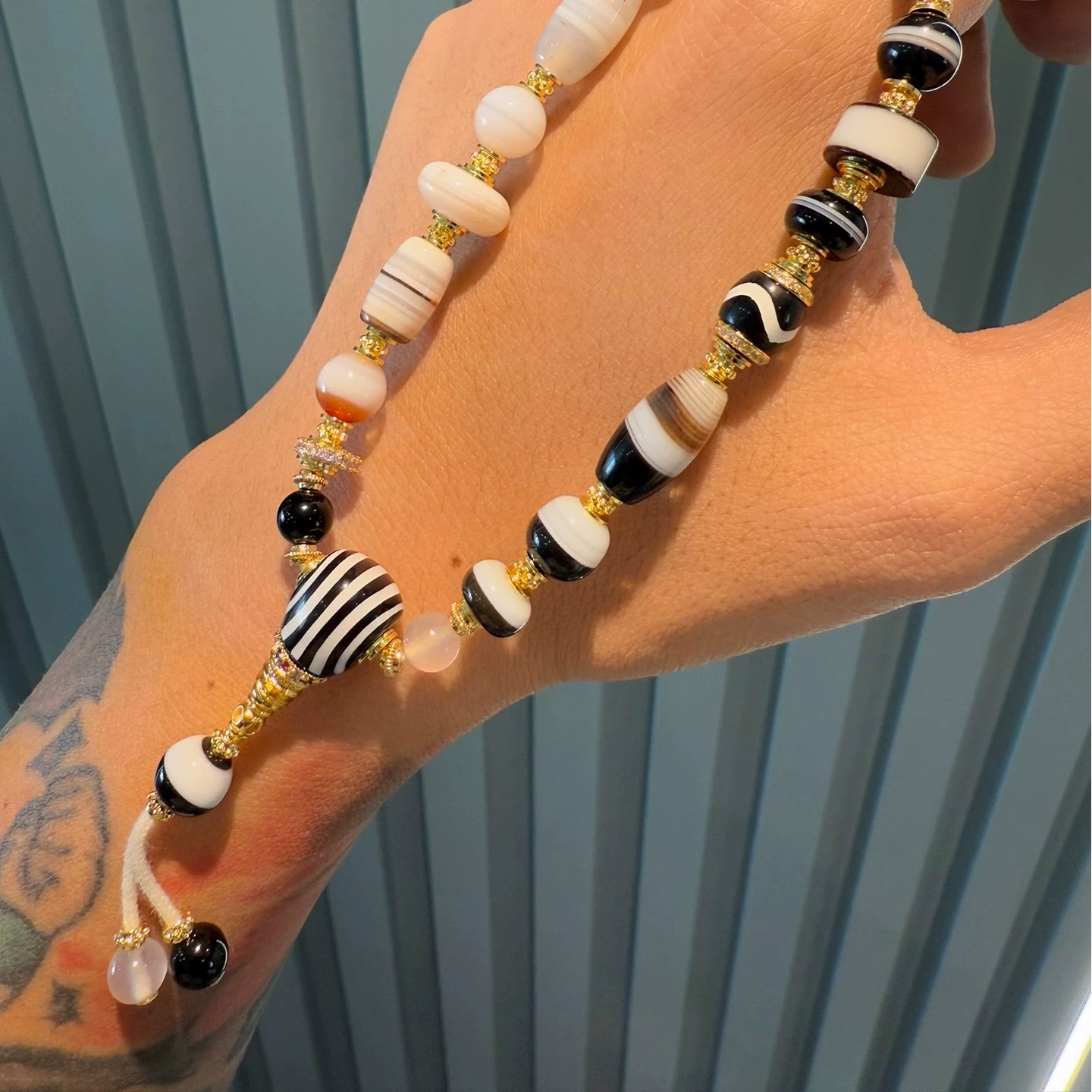 MultiTreasure Bracelet:Handcrafted Agate & Tibetan Beads Aoao Toys