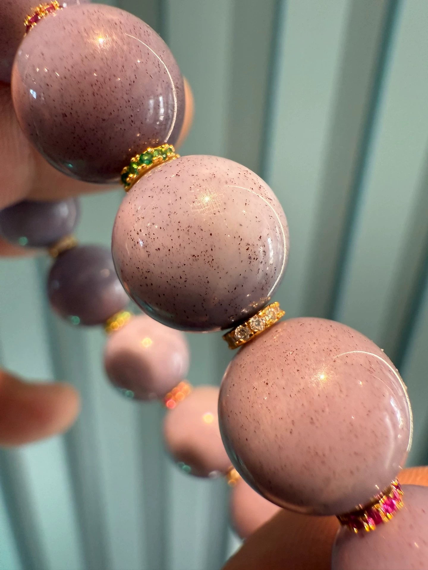 Purple Waxy Agate Handstring • Tibetan Style with Full Cinnabar Aoao Toys