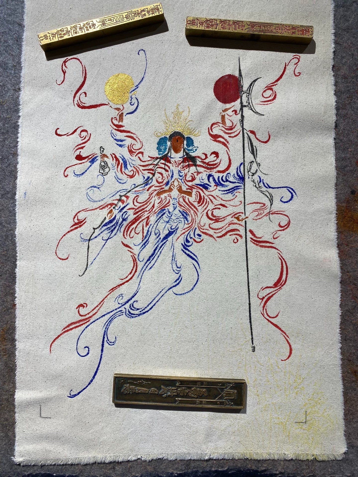 "Doumu Yuanjun Pacifies the World" (Annual Peace Blessing Scroll) – Hand-painted by Yuan Tan, Shangqing Sect Authentic Inheritance Aoao Toys