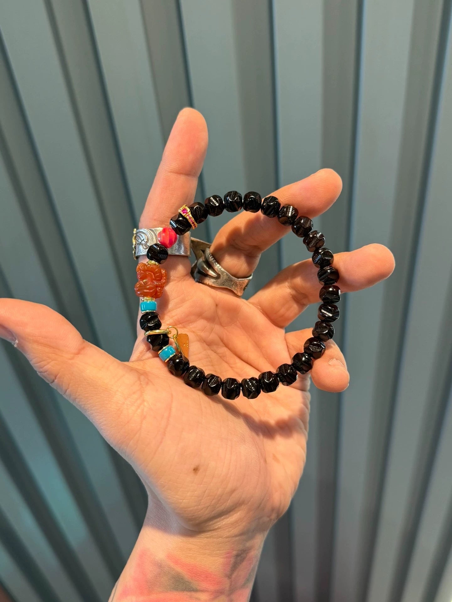 Green agate :Black and Gold Coconut Palm Kernel Beads Wuxiang Style Wenwan Set for Fingering and Display Aoao Toys