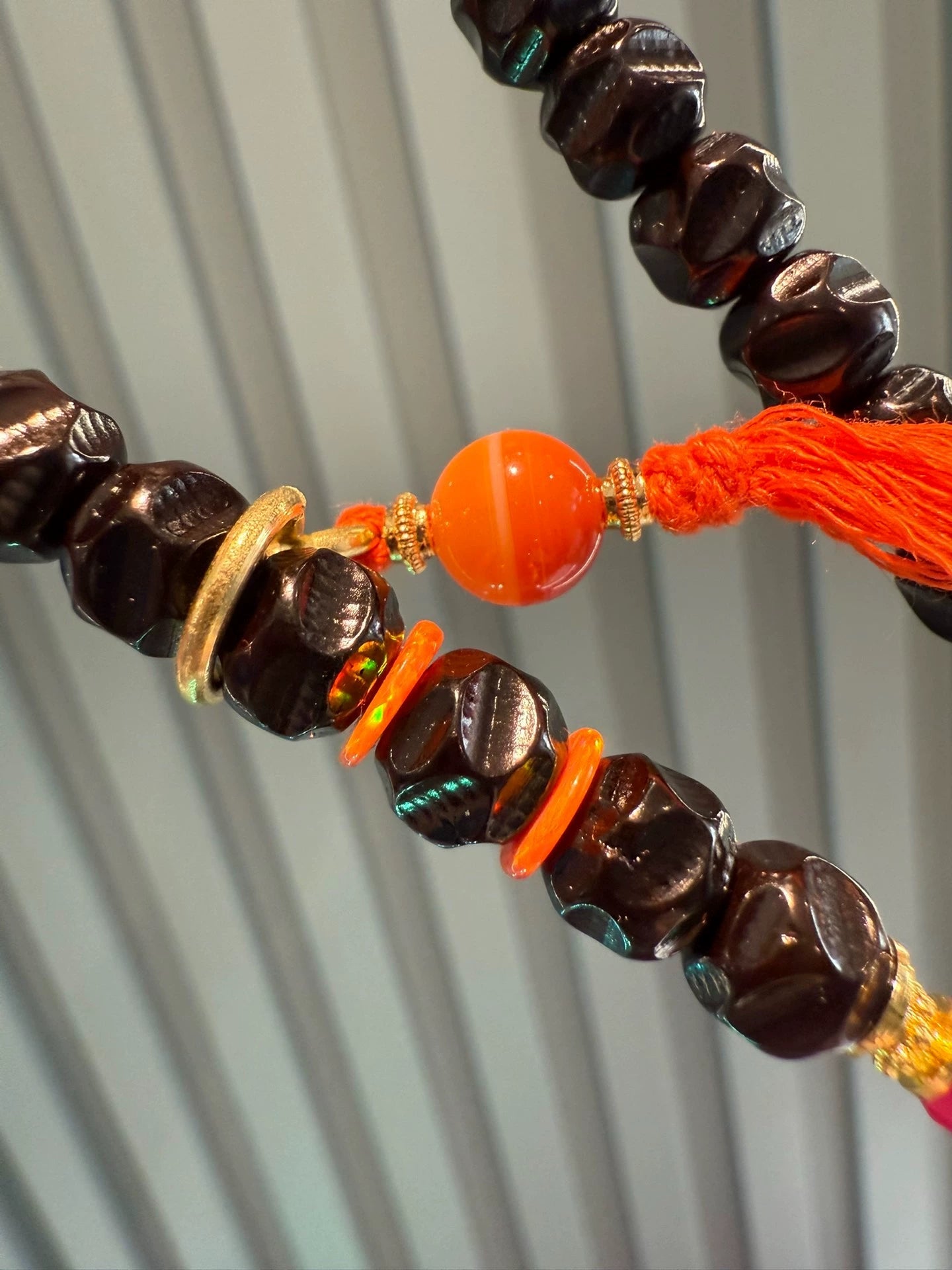 Water lucky color:Premium One-Line Agate & Black Gold Coconuts Dzi Bead Bracelet, Tibetan Style Aoao Toys