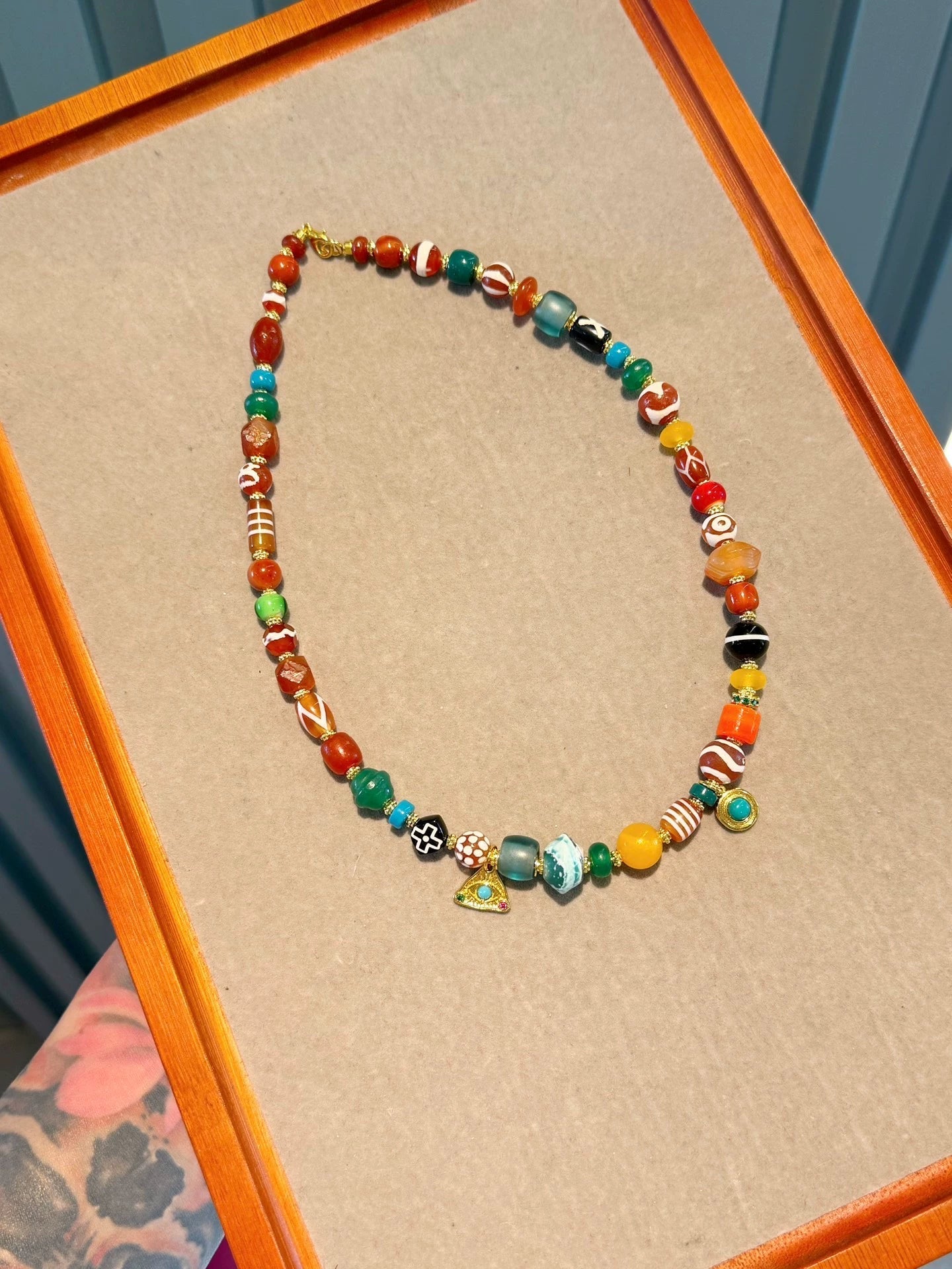 Multicolor Amber Multi-Treasure Handstring • Chinese Fengshui Design Aoao Toys