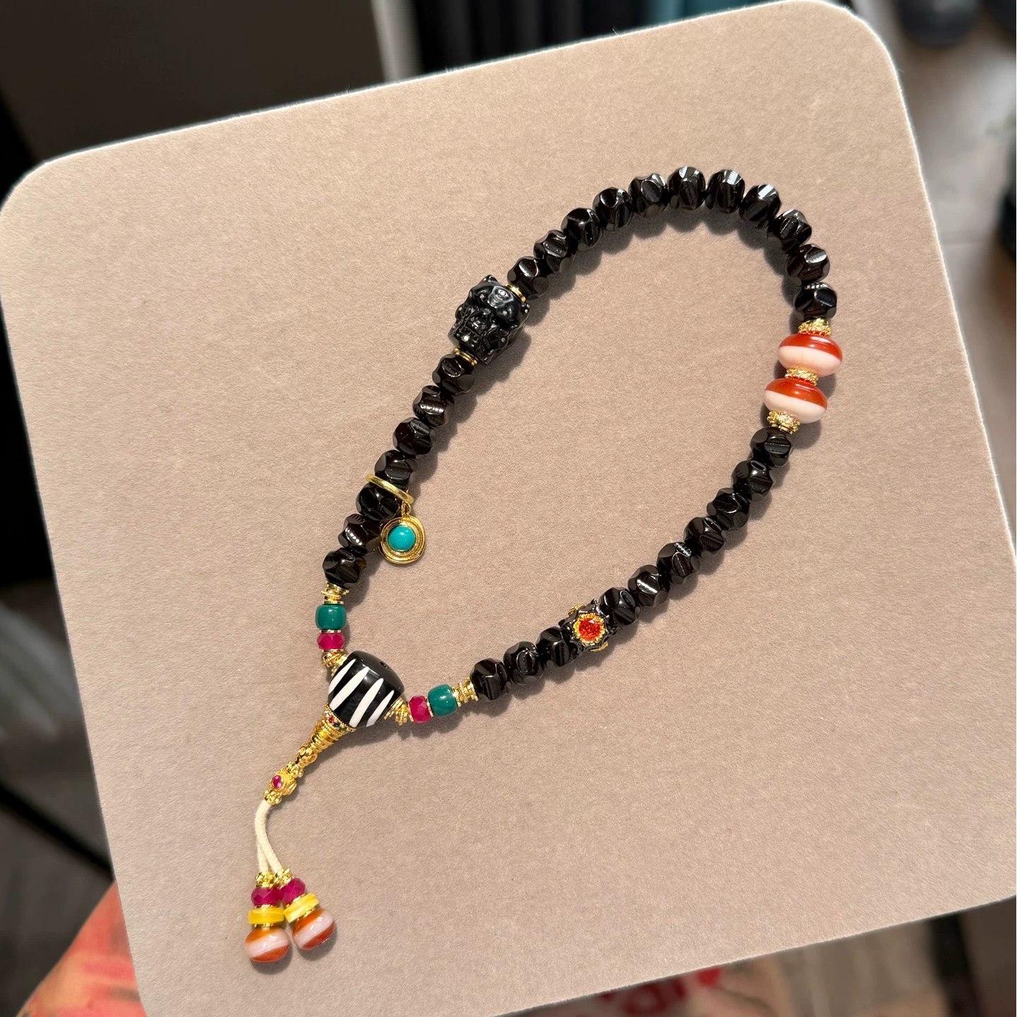 Black Gold Coconut Ti Wu Xiang Handstring • 8mm Tibetan-Style Wenwan Aoao Toys