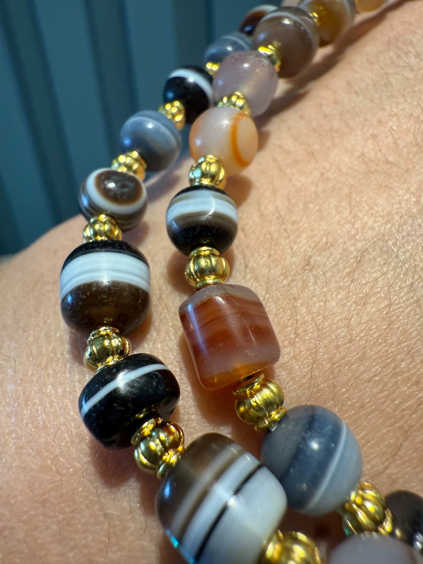 Vintage-Inspired Sardonyx Medicine Bead Necklace • Tibetan-Pyu Fusion Aoao Toys