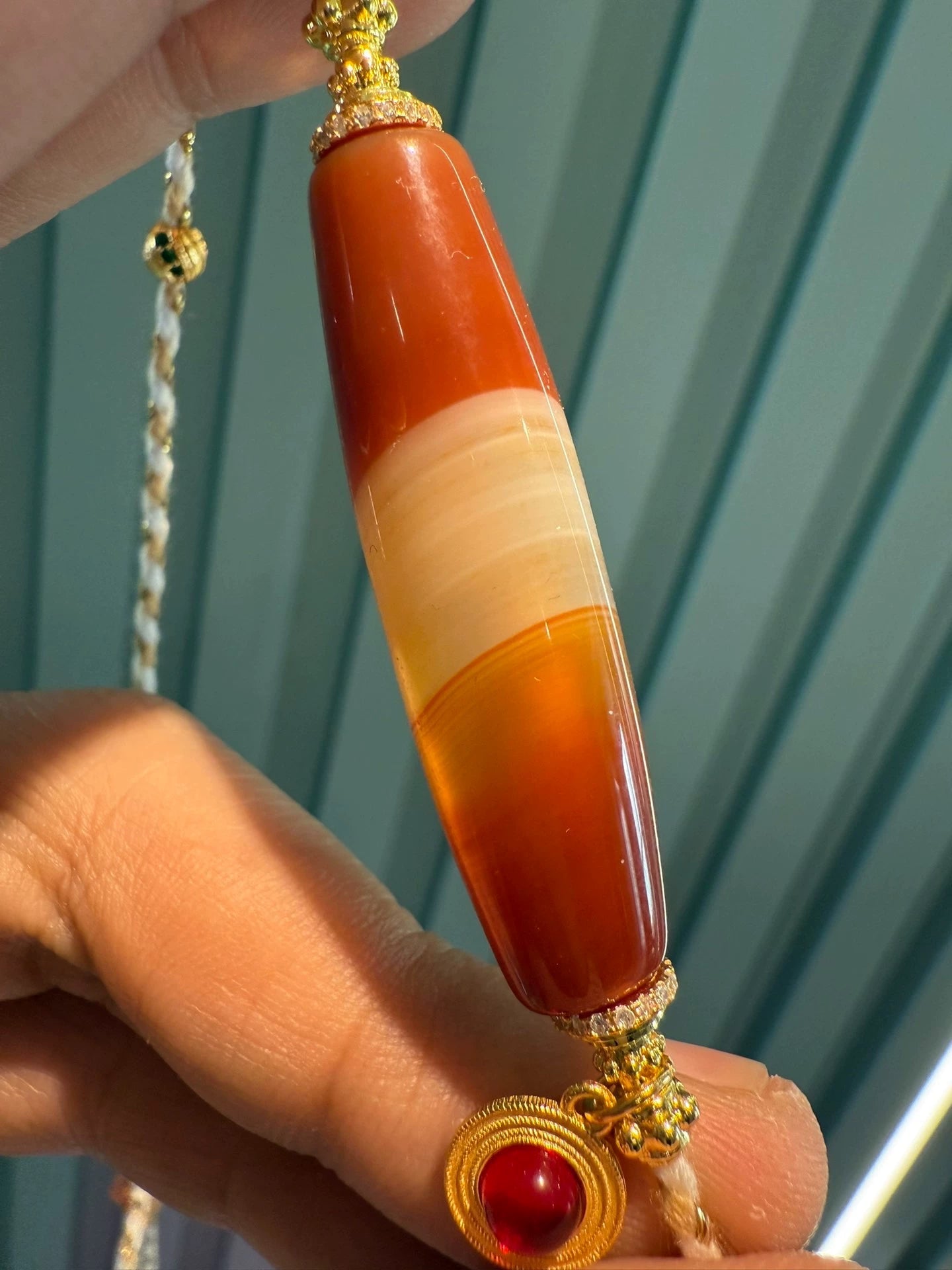 Rare Red One-Line Medicine Master Agate Necklace • Cross-Civilization Fusion Aoao Toys
