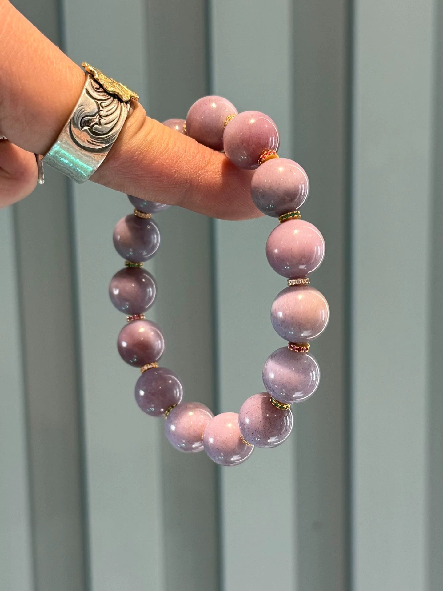 Purple Waxy Agate Handstring • Tibetan Style with Full Cinnabar Aoao Toys