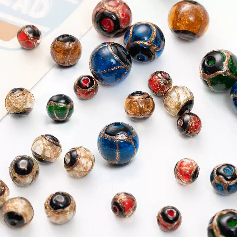 🧿 DIY Spiritual Bracelet Kit – Incense Ash Glass Beads & Gold-Swallowing Beast Charms Aoao Toys