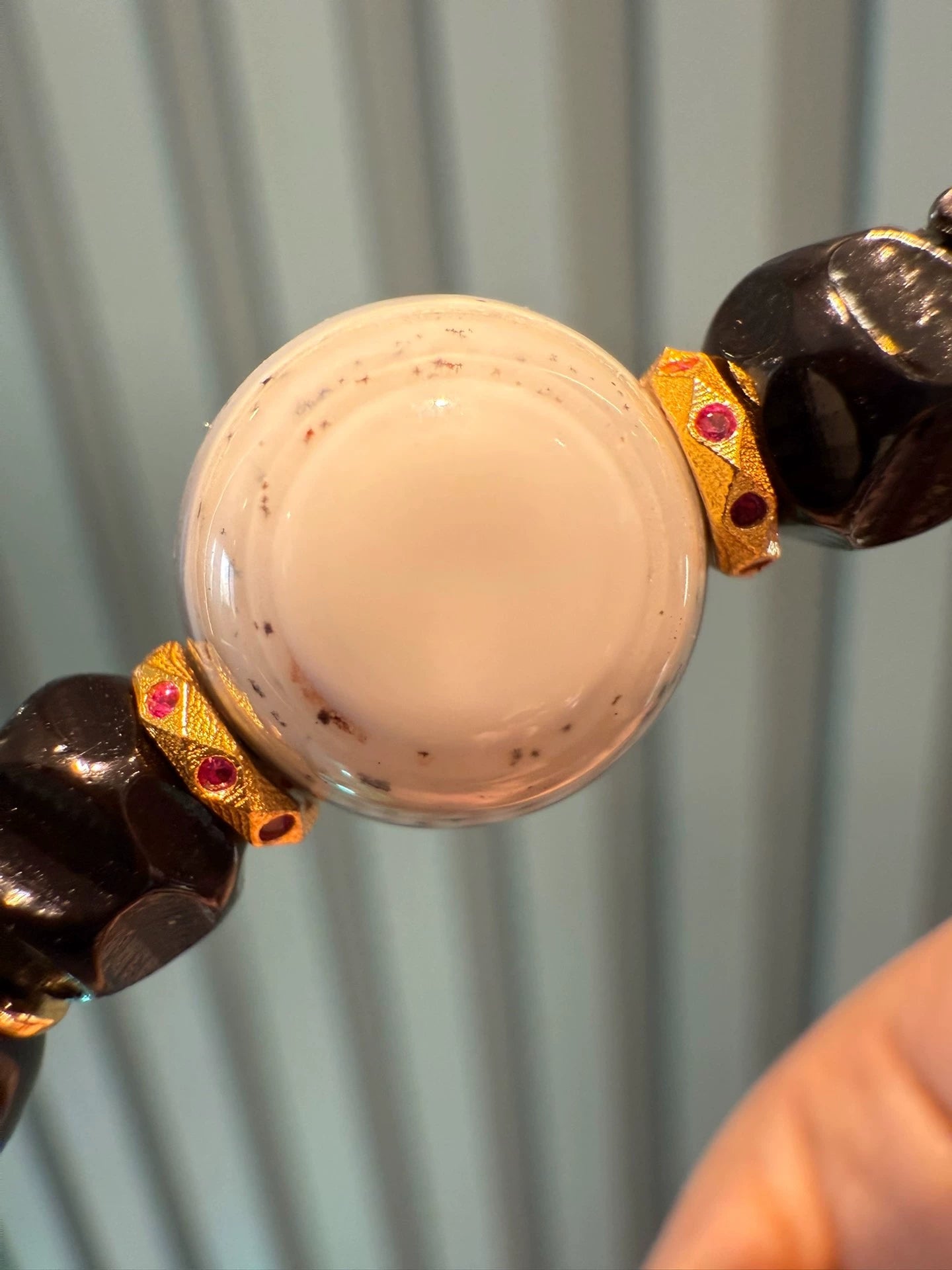 Ultra-Rare Blue-Immersed Lava Agate Handstring • Tibetan Wu Xiang Fusion Aoao Toys