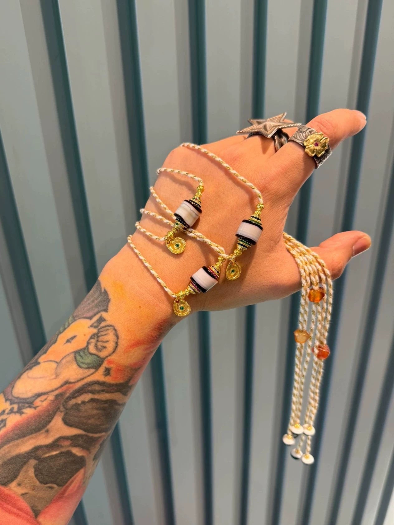 West Asian Sardonyx Agate & Yemen Chopped Bead Necklace Aoao Toys