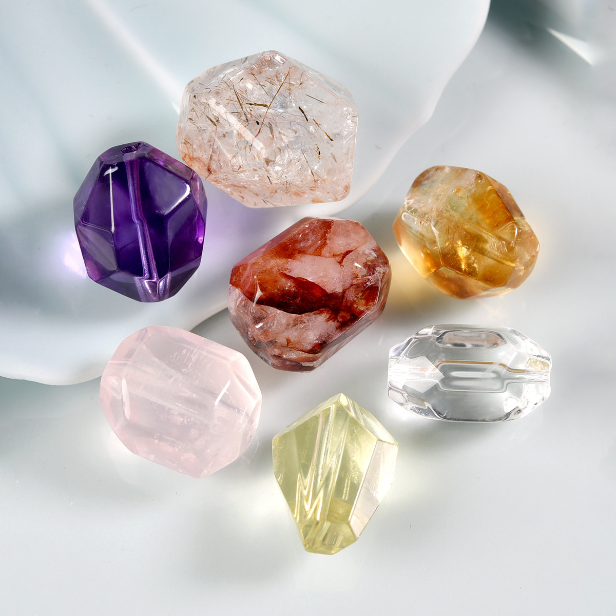 🌟【DIY Crystal Accessory】12mm Lemon Yellow Crystal Bead • Handcrafted Natural Gemstone for Jewelry Making - Aoao Toys