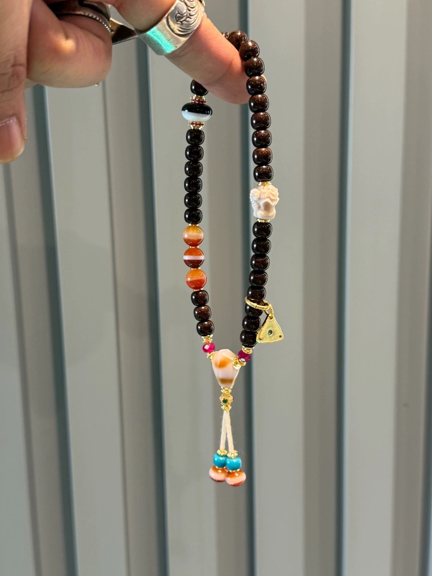 Tibetan-Style Coconut Ti Handstring • 0.28"–0.35" Old-Style Ecological Beads Aoao Toys