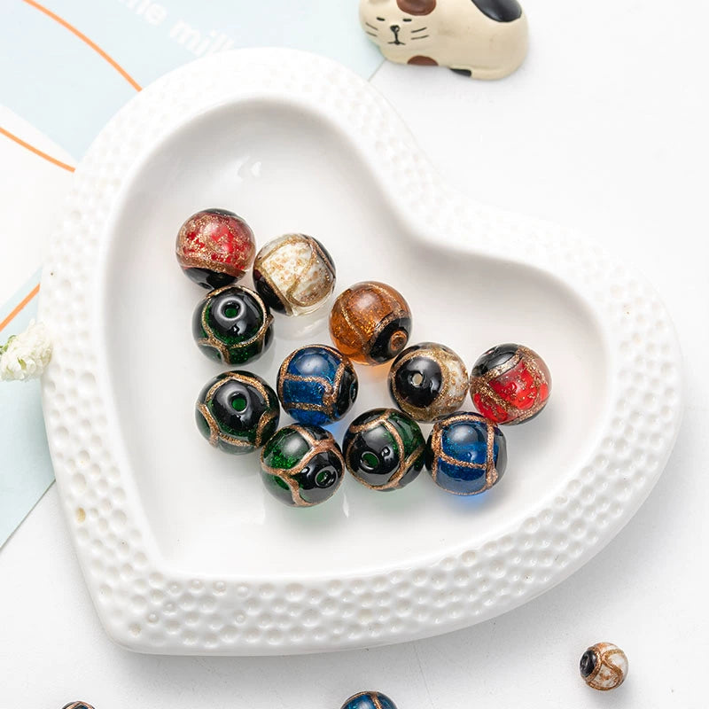 🧿 DIY Spiritual Bracelet Kit – Incense Ash Glass Beads & Gold-Swallowing Beast Charms Aoao Toys