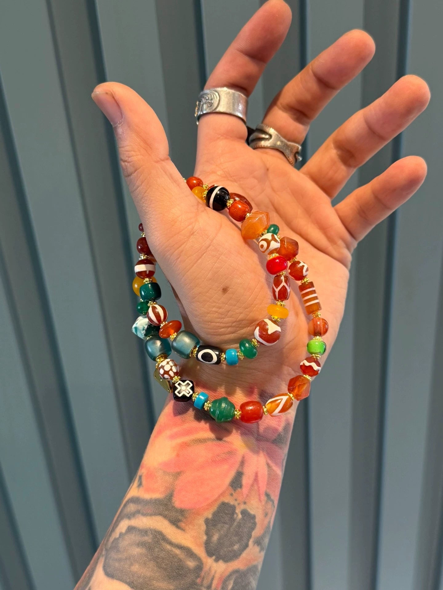 Multicolor Amber Multi-Treasure Handstring • Chinese Fengshui Design Aoao Toys