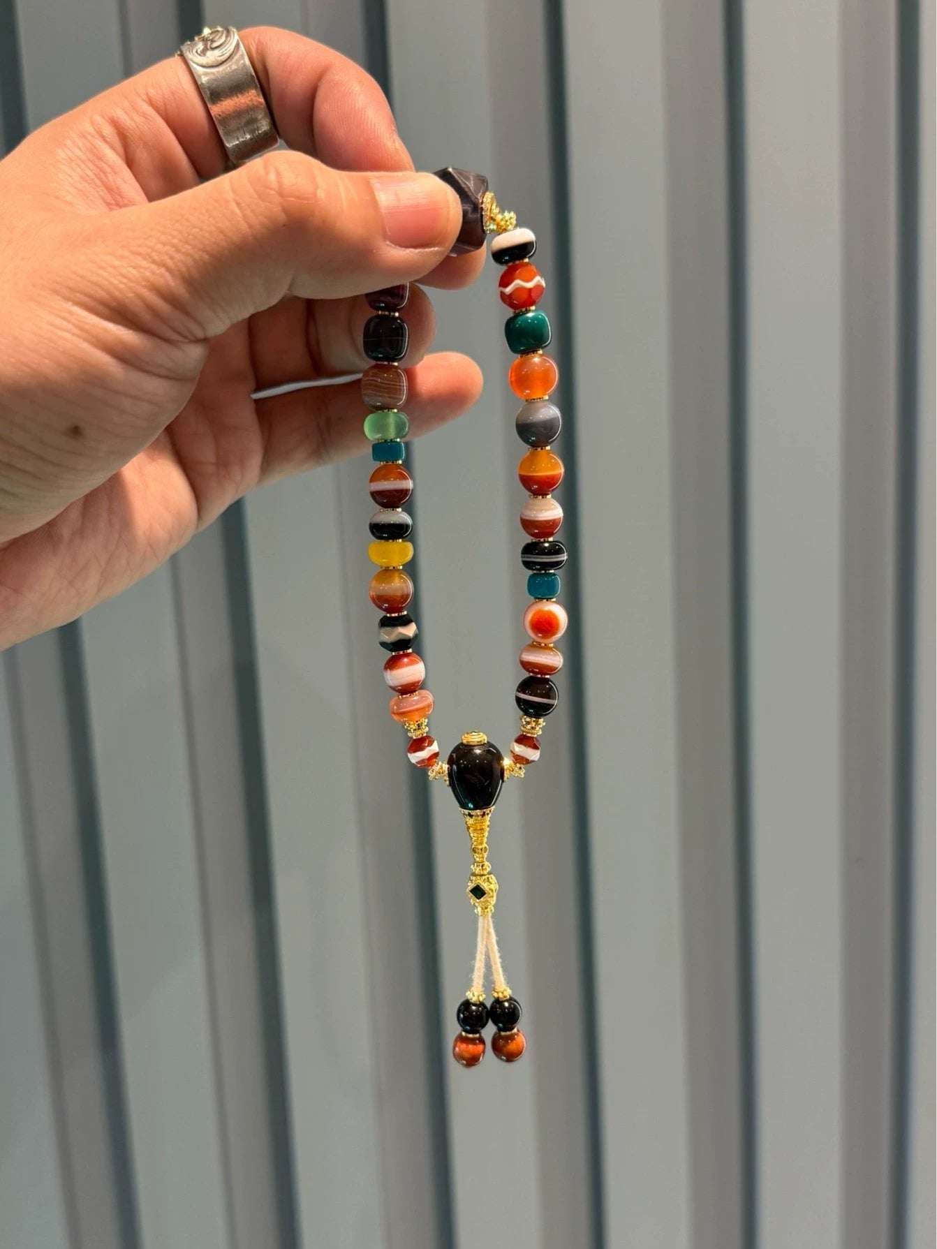 Multi-Treasure Agate Handstring • Tibetan Style Rainbow Design Aoao Toys