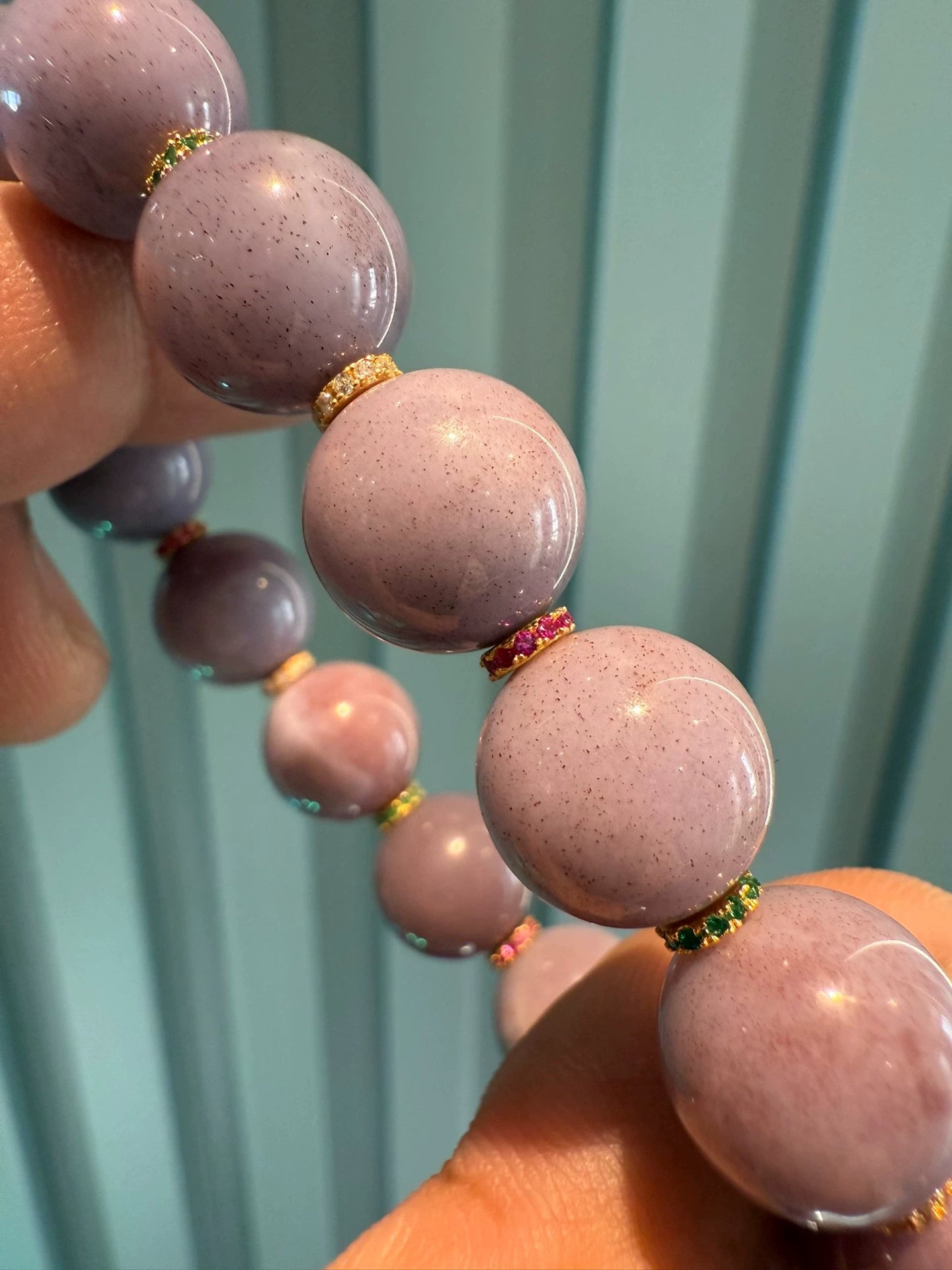 Purple Waxy Agate Handstring • Tibetan Style with Full Cinnabar Aoao Toys