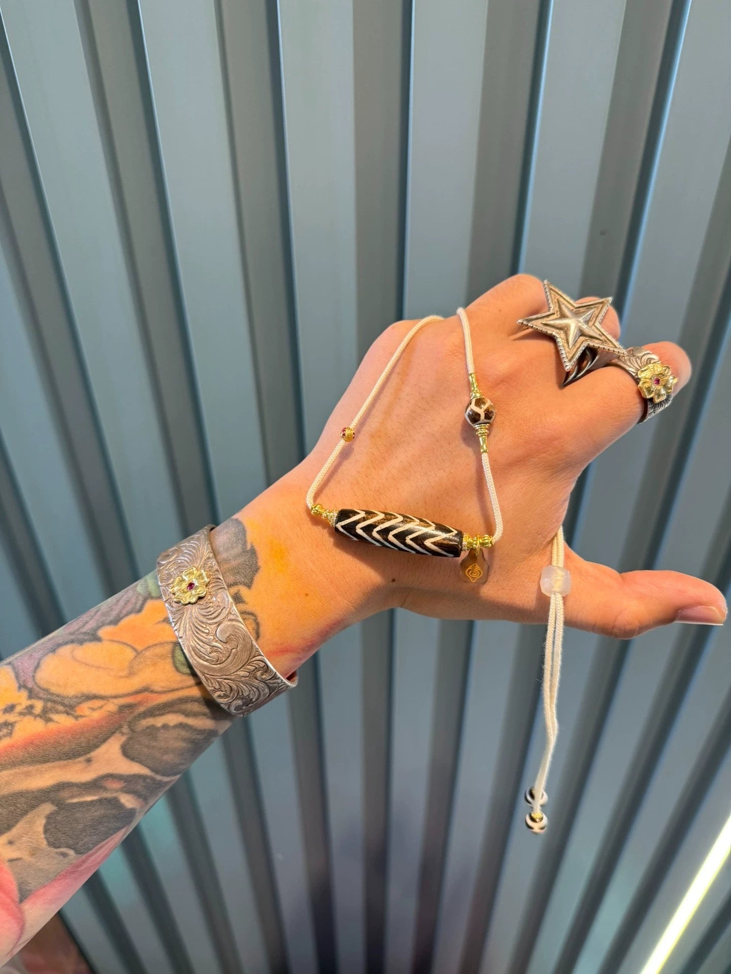 Petrified Wood & Bonti Bead Collarbone Necklace • Ancient Pyu & Tibetan Fusion Aoao Toys