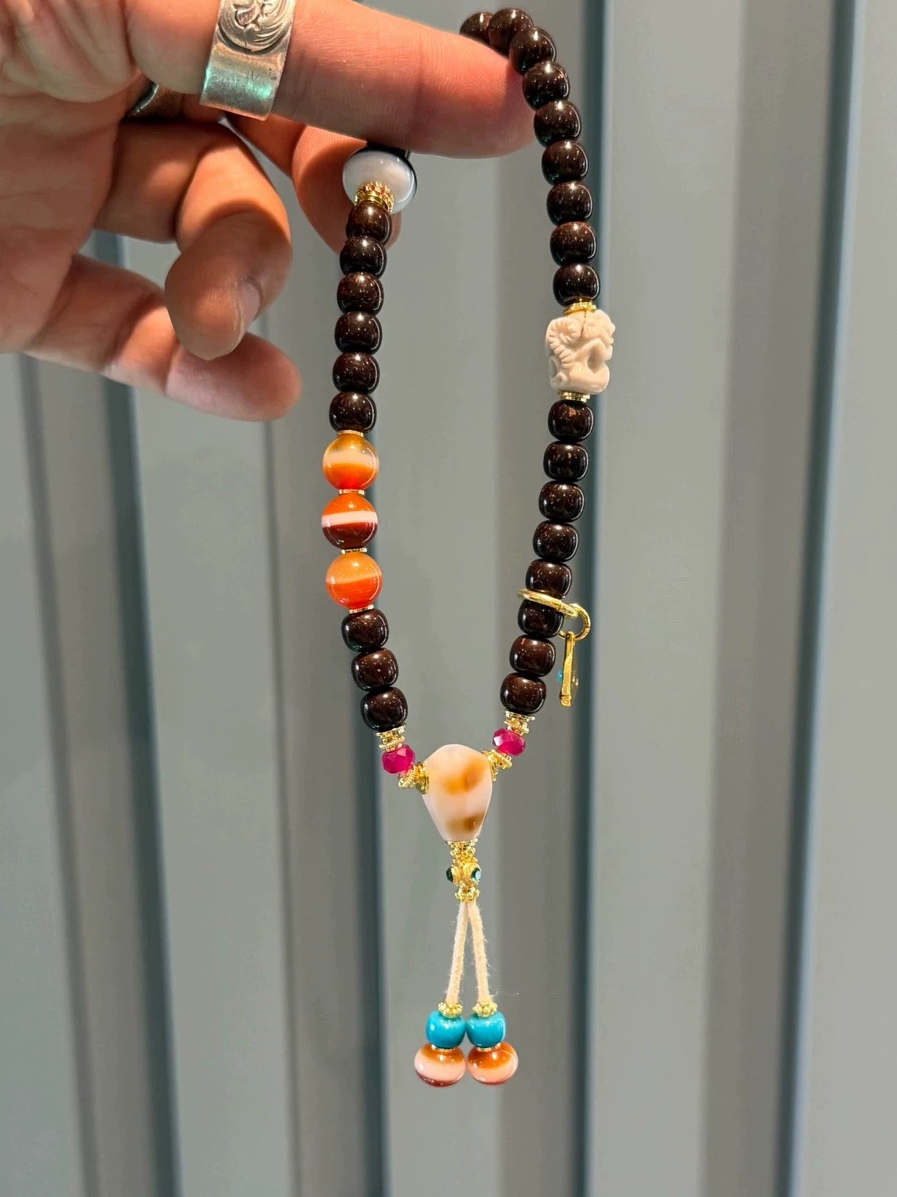 Tibetan-Style Coconut Ti Handstring • 0.28"–0.35" Old-Style Ecological Beads Aoao Toys