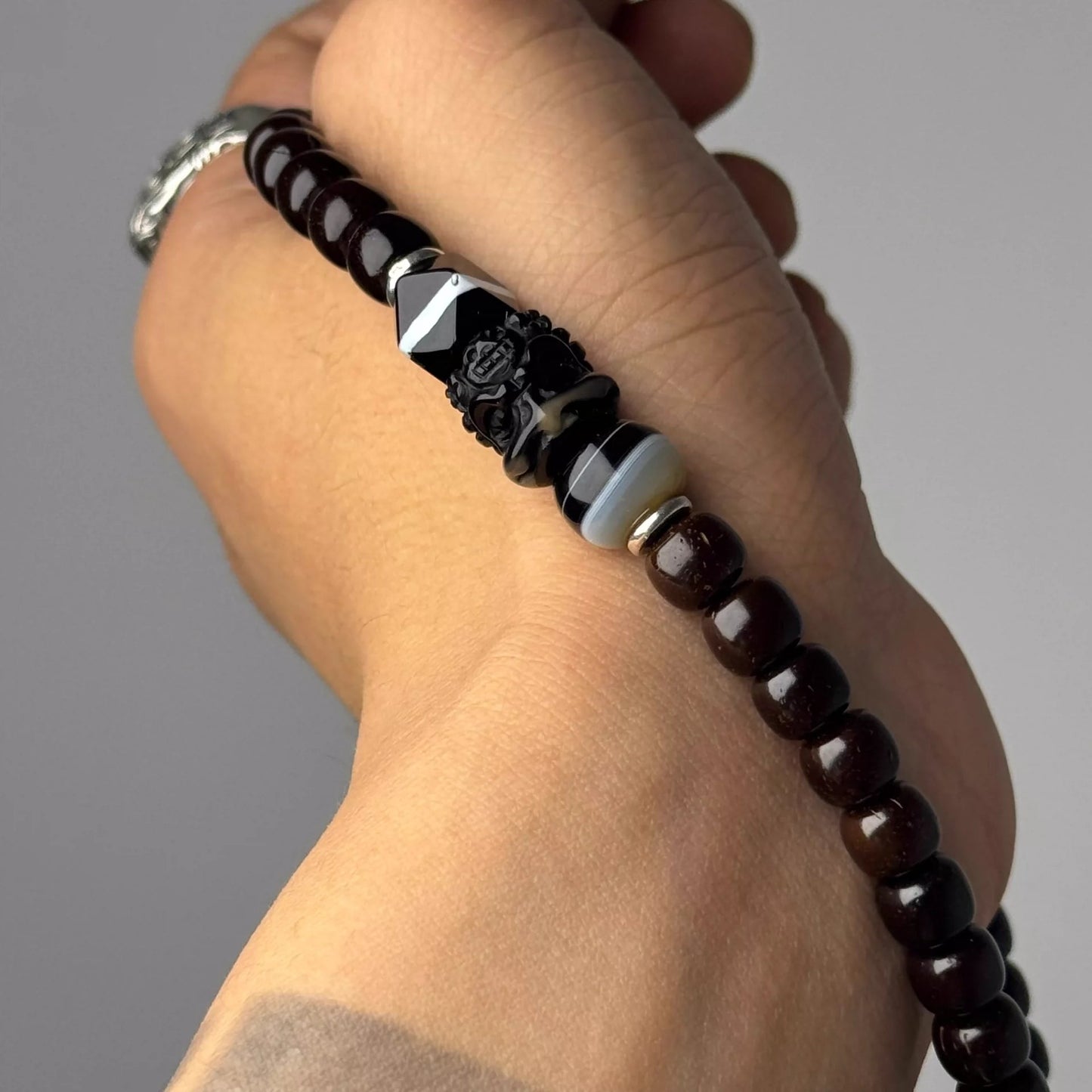 Natural Coconut Ti Old-Style Bracelet • 8*7mm Handheld Single Circle Aoao Toys