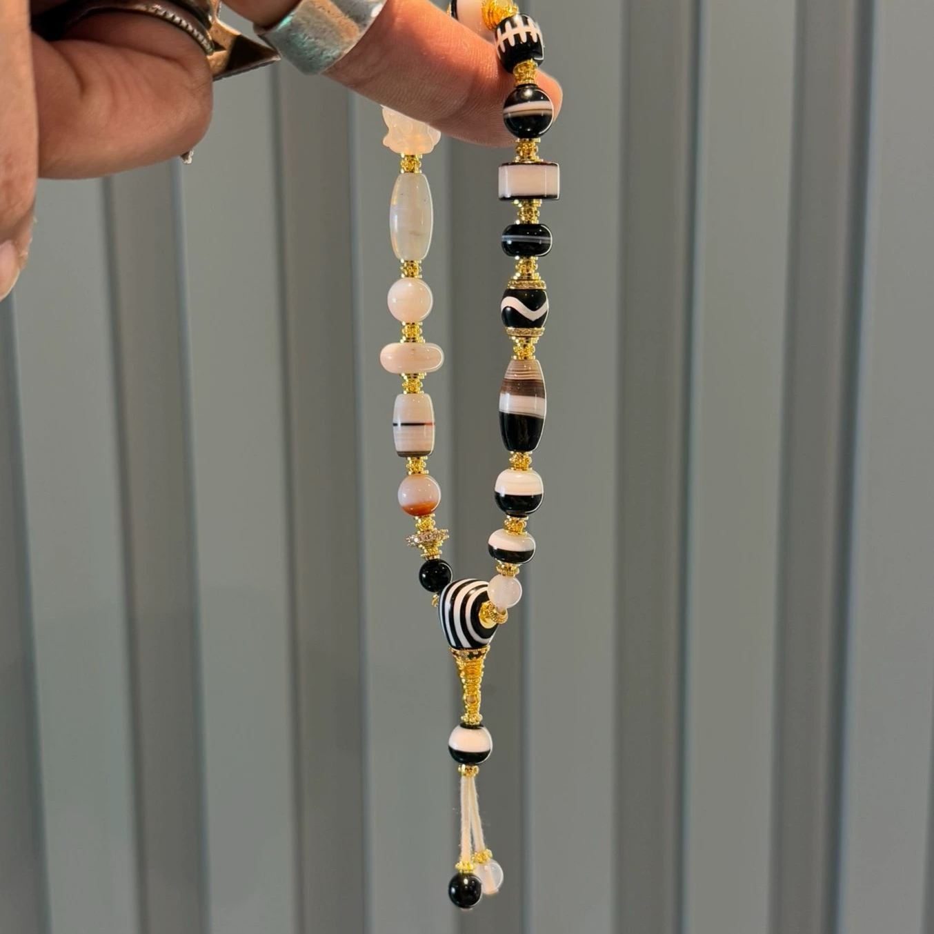 MultiTreasure Bracelet:Handcrafted Agate & Tibetan Beads Aoao Toys