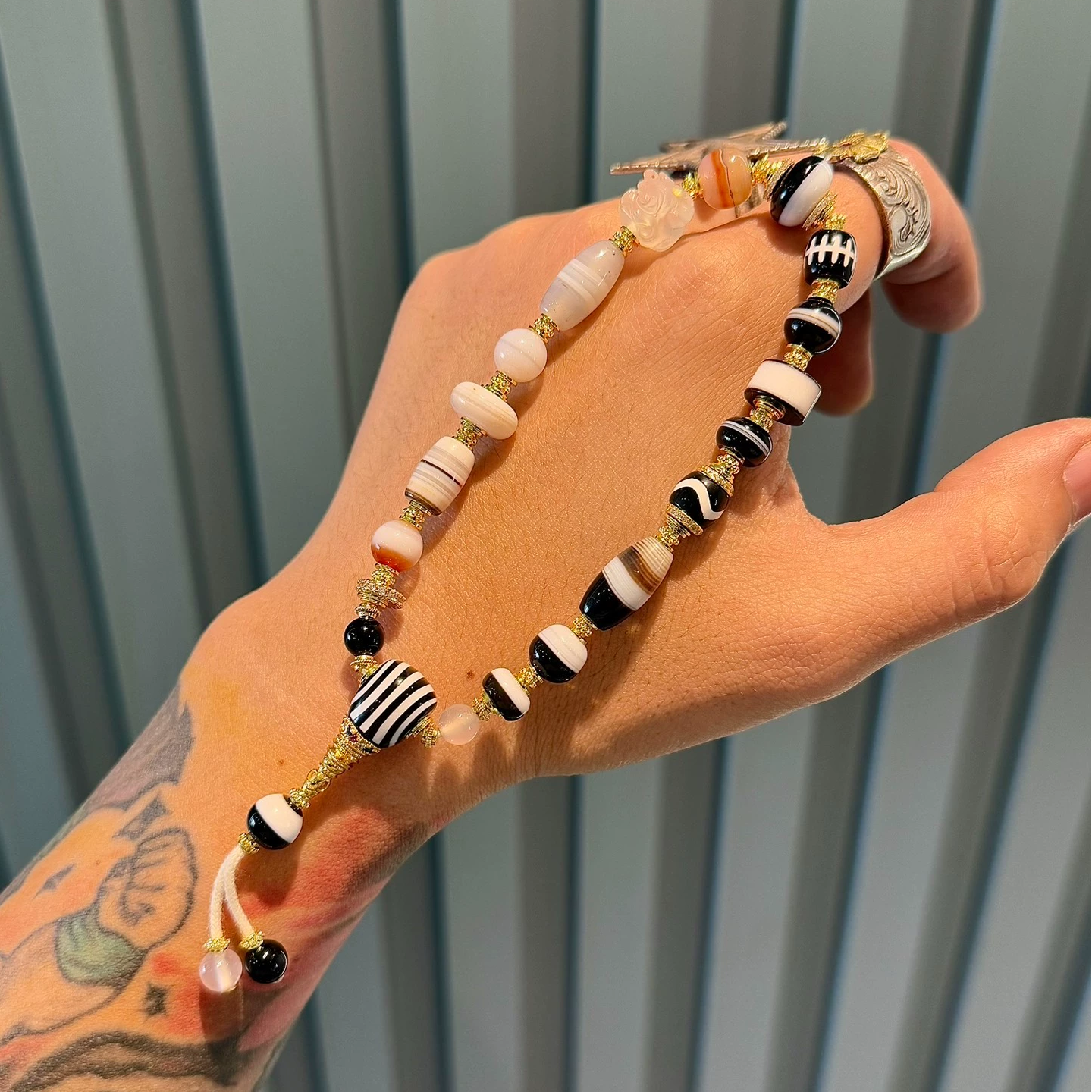 MultiTreasure Bracelet:Handcrafted Agate & Tibetan Beads Aoao Toys