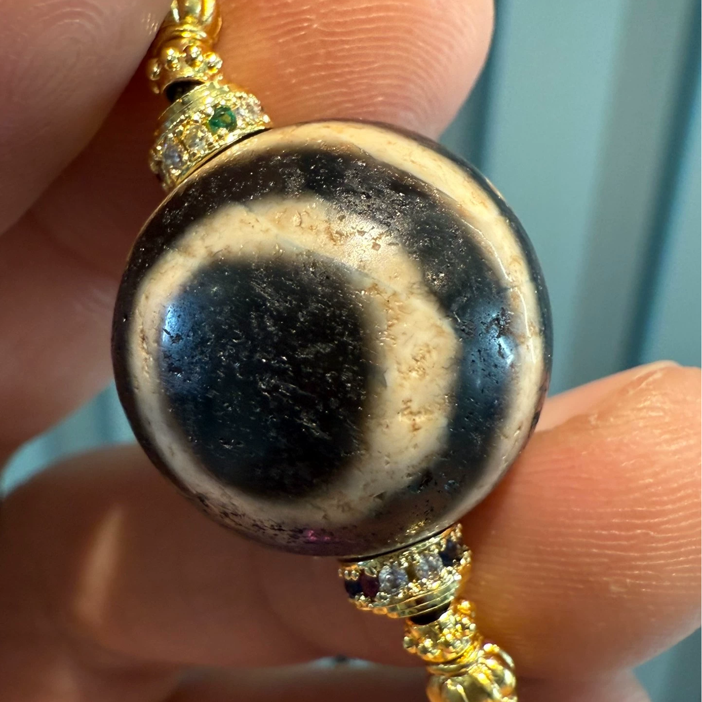 Water lucky color:Black & White Ghost Eye Bead Necklace – Timeless Tibetan Design Aoao Toys