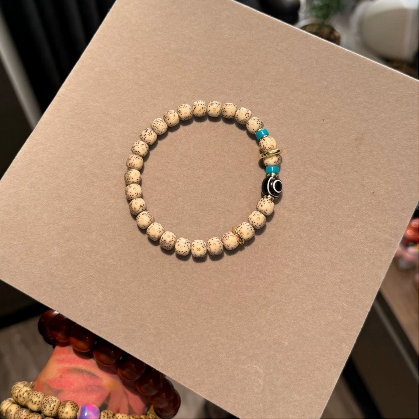 Water lucky color:Natural Star and Moon Bodhi Bead Bracelet Aoao Toys
