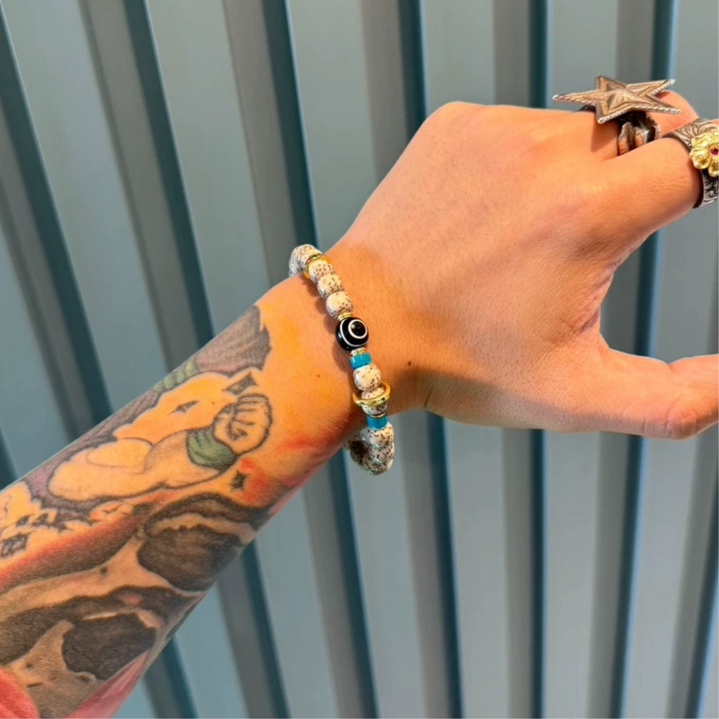 Water lucky color:Natural Star and Moon Bodhi Bead Bracelet Aoao Toys
